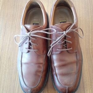 Johnston and Murphy Men's Elegant Brown Leather Oxfords Shoes Size 10.5.